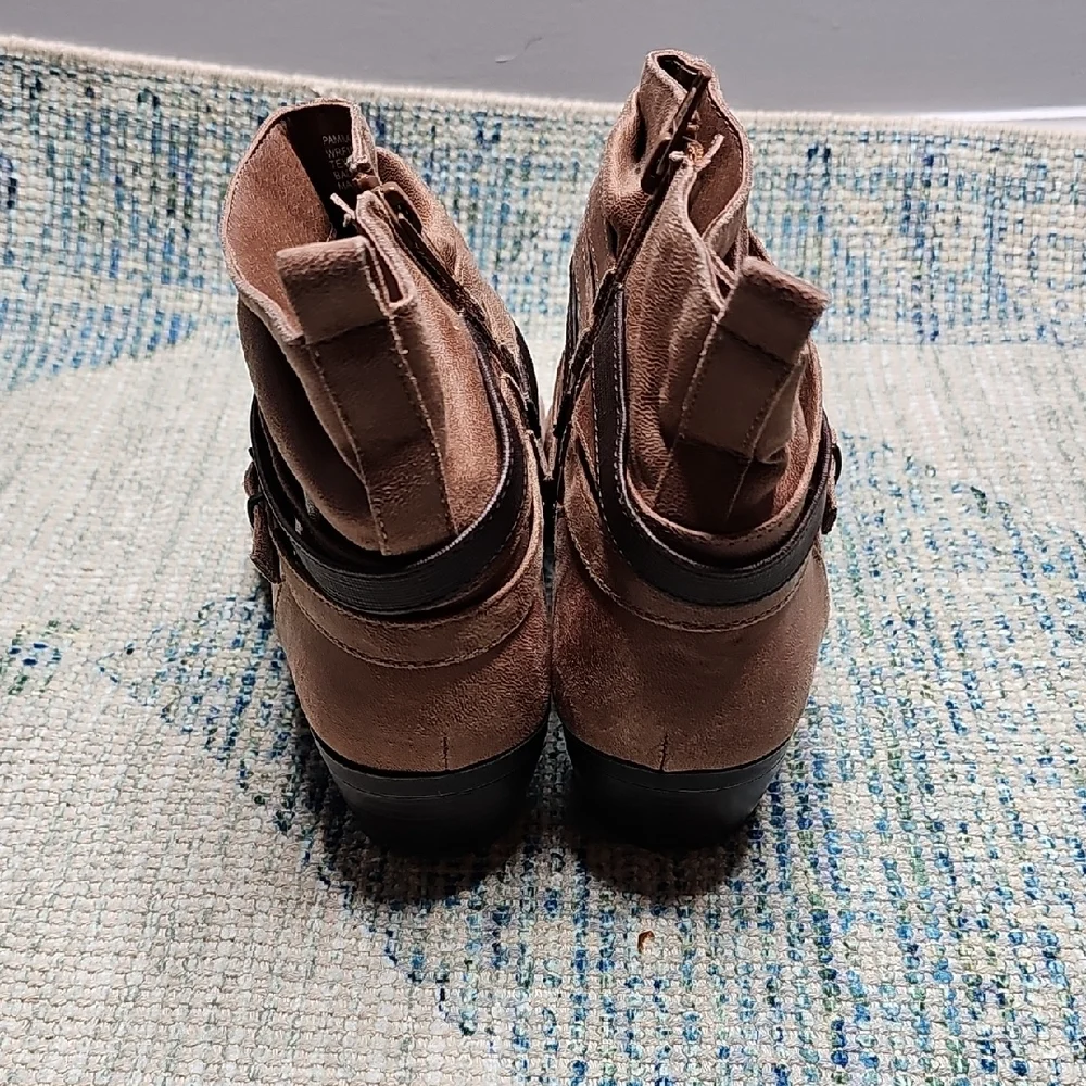 Kim Rogers Tan Ankle Booties with Strap Detail - Picture 10 of 12